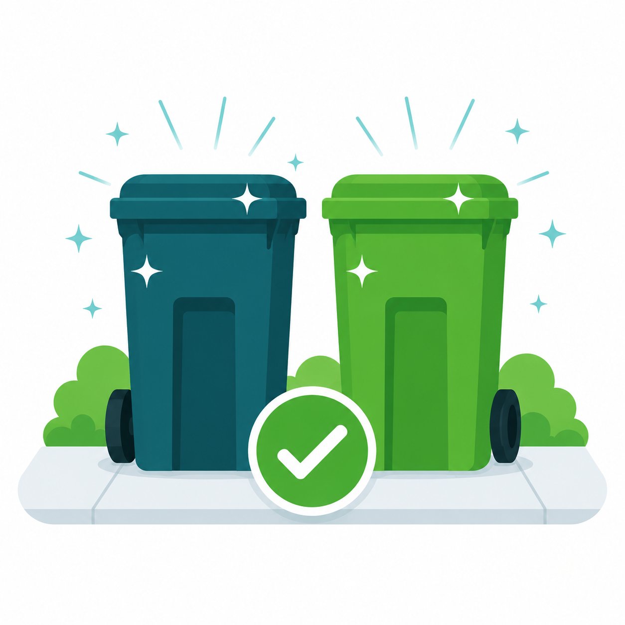 Sparkling clean bins after service